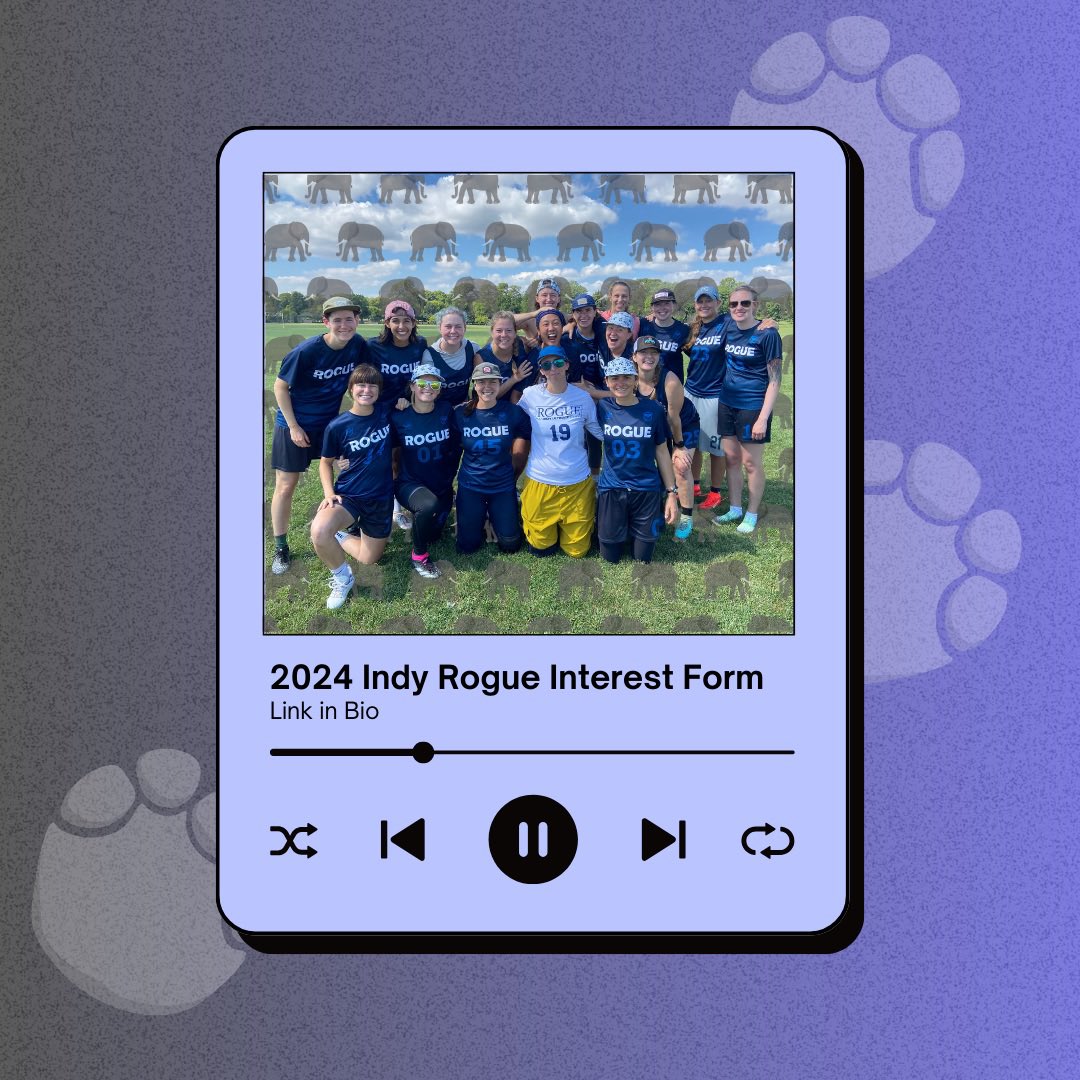 🐘 Come join the herd! 🐘 

forms.gle/t52dCPQwkHAvdt…

Fill out our interest form to be kept up-to-date on what’s coming up for Indy Rogue in 2024. We’ve got big plans this year 🤩