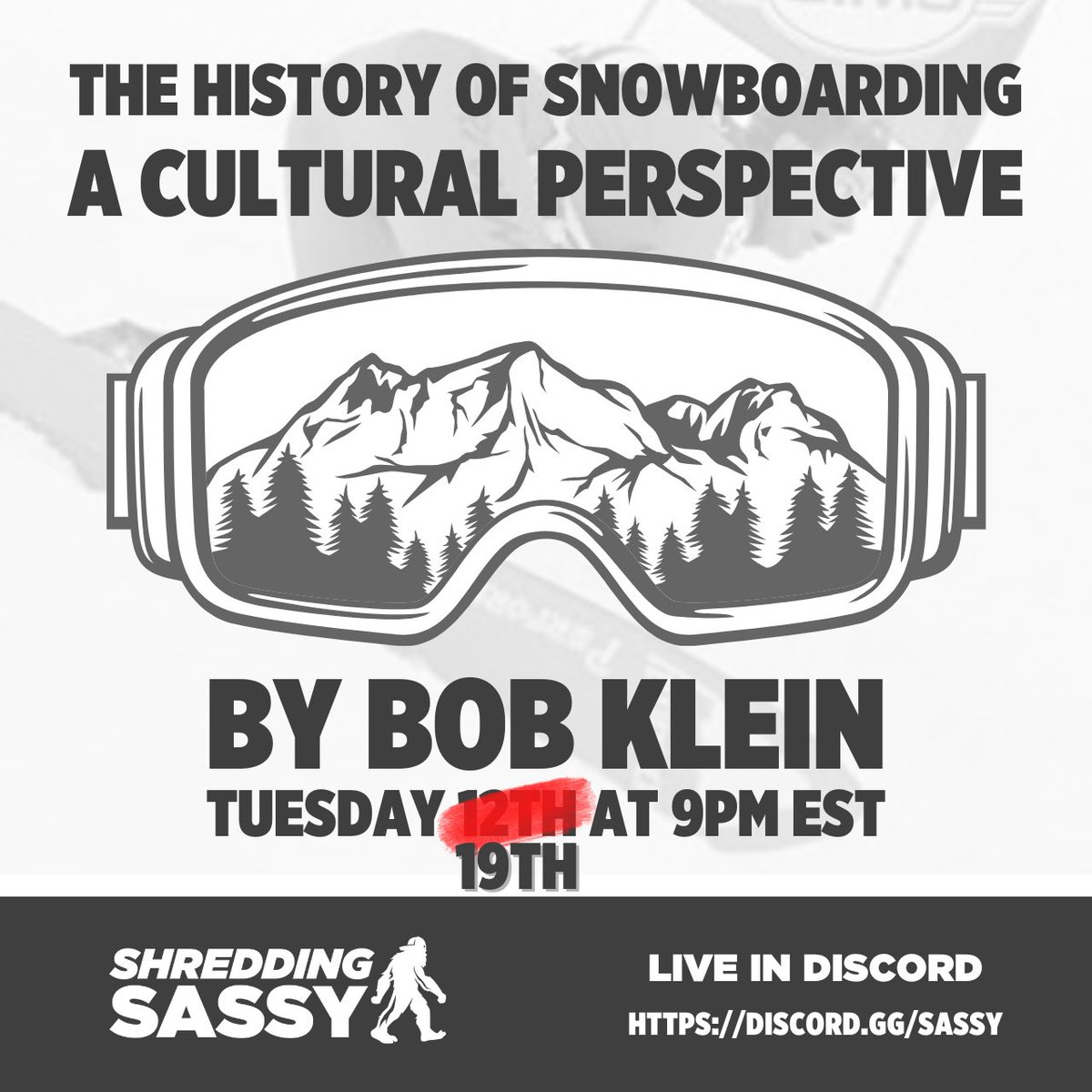 💥 Bob Klein discord event TOMORROW NIGHT 💥

See you @ 9 PM EST!

BK is a snowboarding pioneer who played a major role in how the sport has evolved over the last 50 years! 

We are stoked to dive deep into The History and Evolution of Snowboarding and Snowboard culture with him