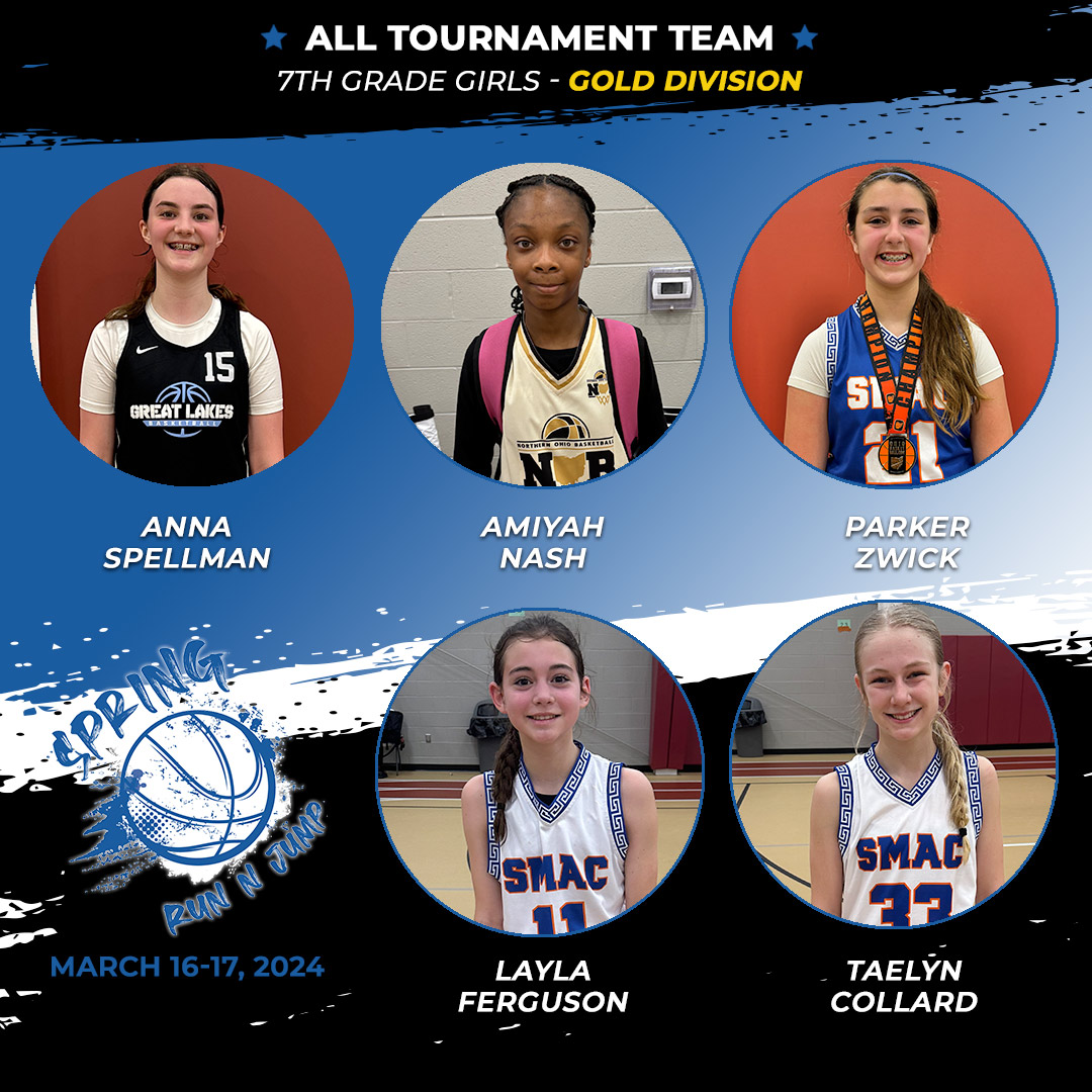Ohio_Basketball's tweet photo. Spring Run N Jump, 7th-grade girls gold division all-tournament! @SMACBasketball @LakesStorm #Nob https://t.co/3aMYss7pal