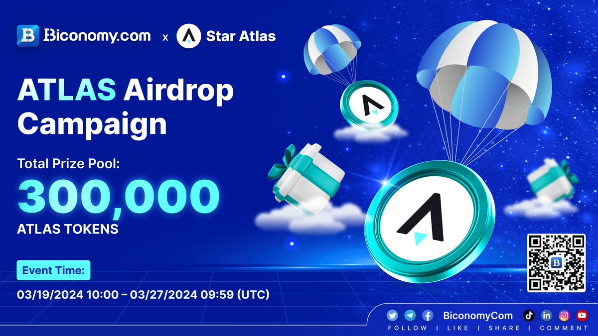 BiconomyCom's tweet photo. 🚀 #Biconomy & #ATLAS #Airdrop Campaign 🚀

To celebrate the listing of @staratlas on Biconomy, we are thrilled to announce a special airdrop! Biconomy will distribute a total of 300,000 $ATLAS tokens, as rewards to be shared among all participants.💰 

📅Event Time: 03/19/2024 10:00 – 03/27/2024 09:59 (UTC)

✅Tasks:
1. Follow @staratlas and @BiconomyCom, Retweet & Like & @ three friends and Comment with #Biconomy #BIT #StarAtlas #Solana.

2. Join Biconomy Telegram & Star Atlas Telegram Group.
https://t.co/vGtrWAW0d3
https://t.co/w5UIIyI0BH

Full details👉 https://t.co/lMoV5SrwvH

#BiconomyExchange #crypto #blockchain #cryptocurrency #altcoin #cryptomarket #web3 #altcoins #cryptoexchange #cryptocurrencies #airdrops #giveaway #giveaways #cryptocommunity