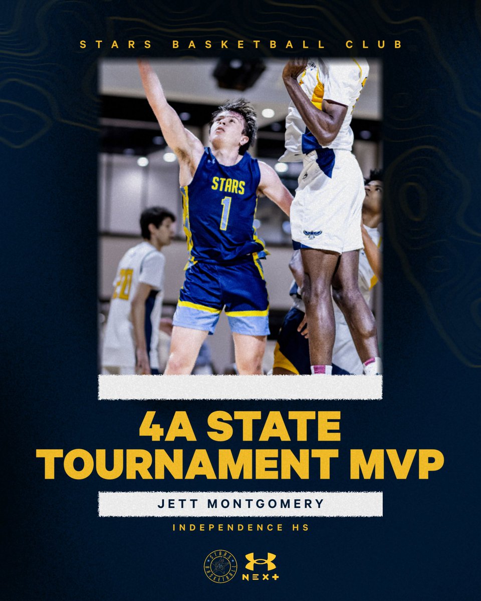 Congrats to Jett Montgomery (<a href="/jettmont1/">Jett Montgomery</a>) on capping off and unbelievable HS career with the 4A State Tournament MVP! He works tirelessly and couldn’t be more deserving of the honor! Congrats Jett!🌟#morethan @risecircuit <a href="/UANextBHoops/">Boys UAA</a>