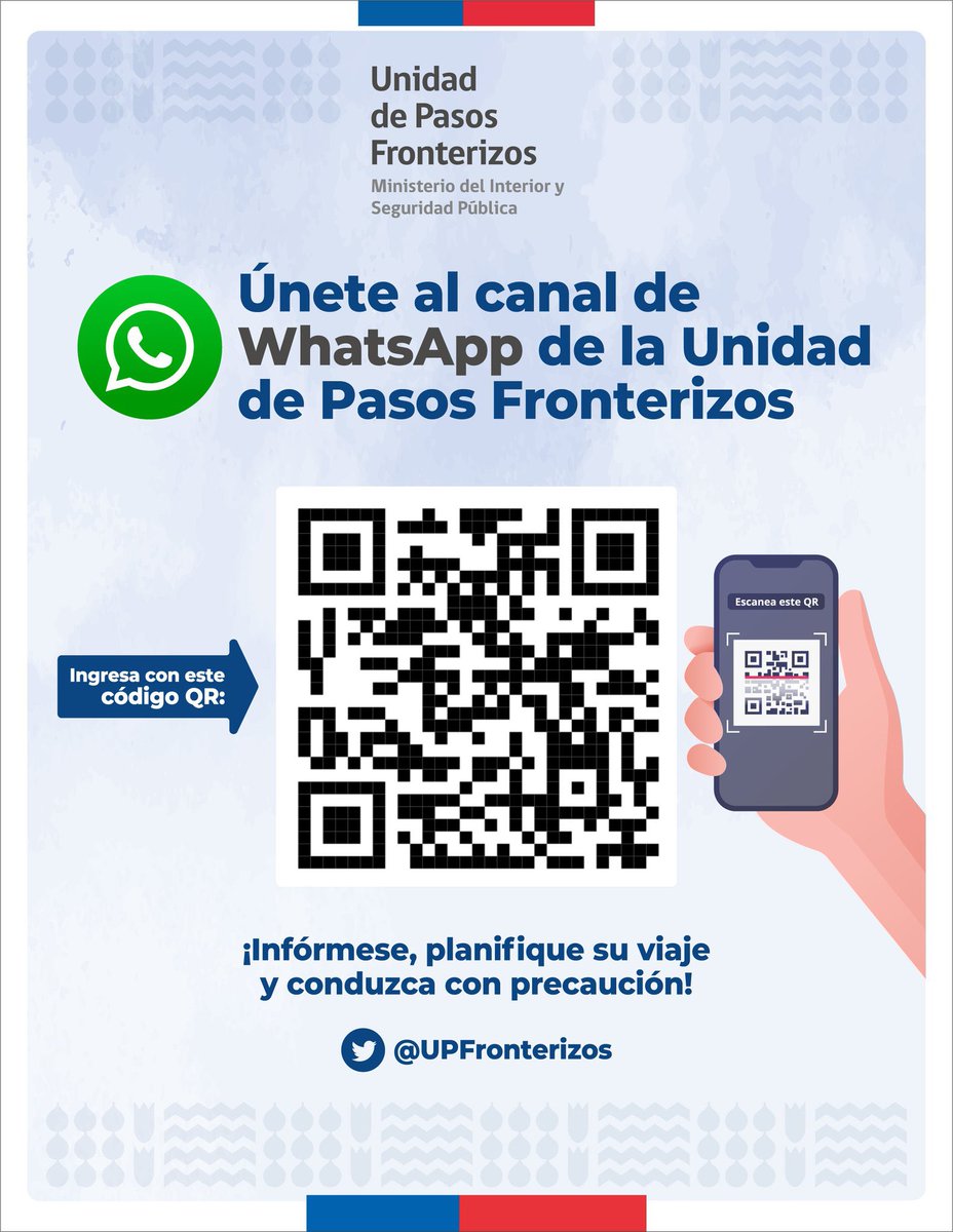 Infórmese con anticipación del estado del paso fronterizo que utilizará. Encuentre toda la información necesaria en nuestro canal de WhatsApp 👉acortar.link/PJN2in Planifique su viaje y conduzca con precaución.