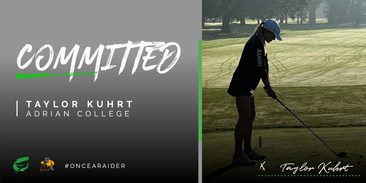 Congratulations to our very own Taylor Kuhrt! Taylor will be attending Adrian College next year and playing golf.