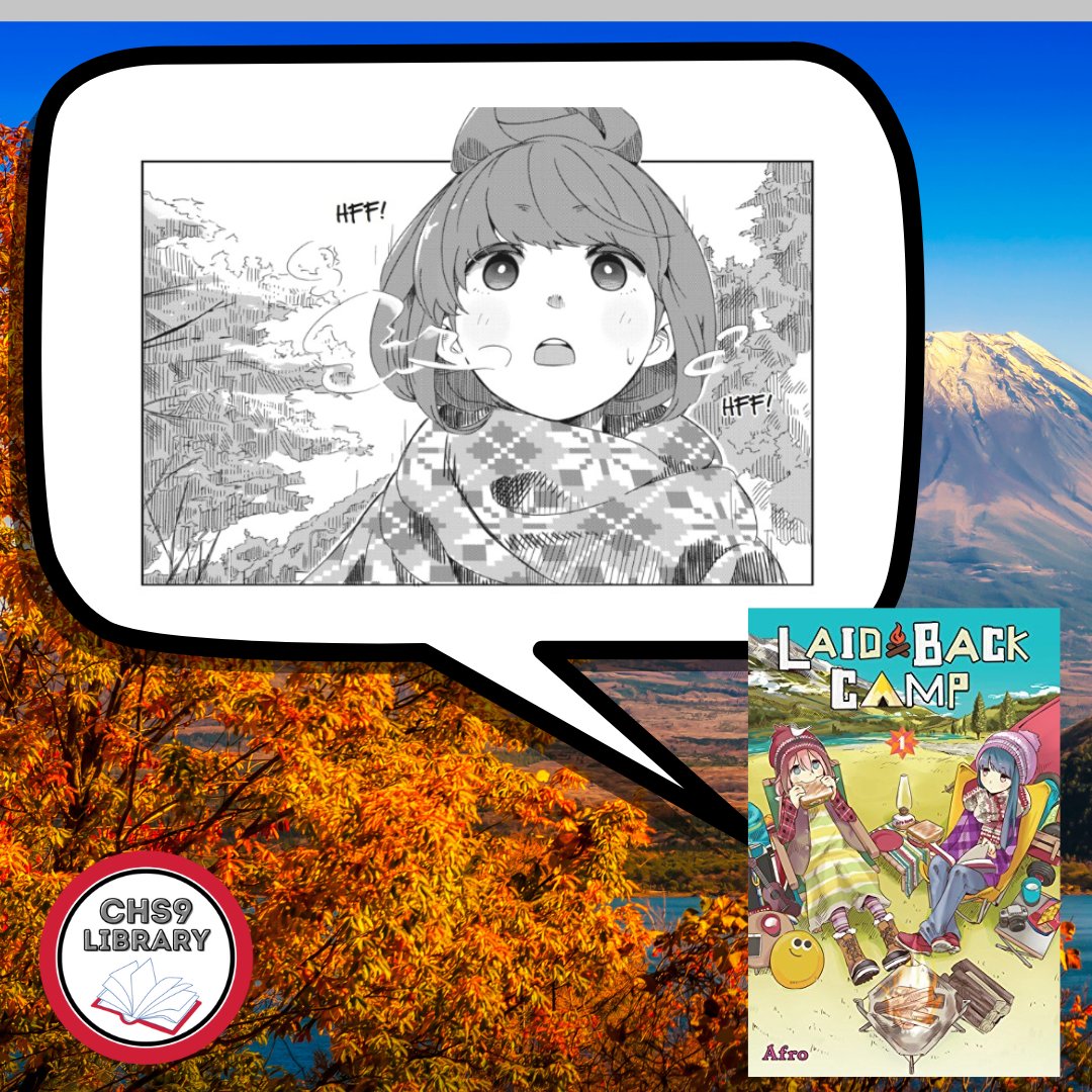 Rin enjoys camping by the lakeshore with Mt. Fuji in view. Nadeshiko rides her bike to see Mt. Fuji too. As the two eat noodles together, what scenery will they behold? Read the series, then watch the anime! Available now in the CHS9 Library! #CHS9Reads #MangaMonday @CISDLib