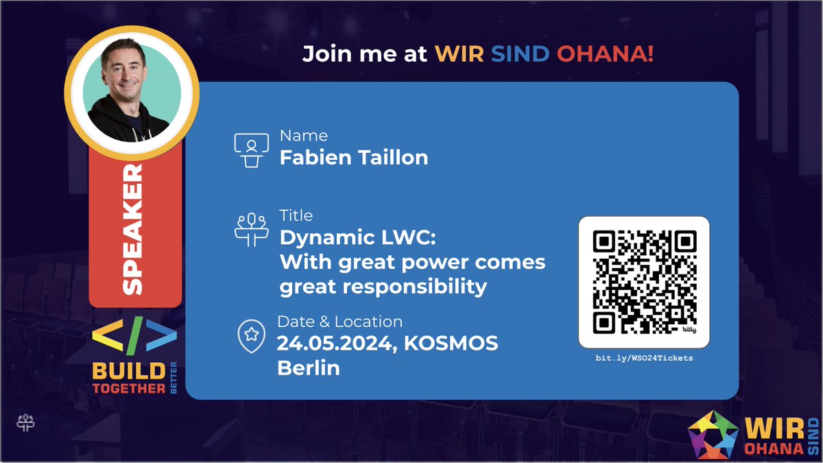 Join me in Berlin 🇩🇪 on May 24 to learn more about Dynamic LWC. Tickets still on sale but soon sold out ! wirsindohana.de