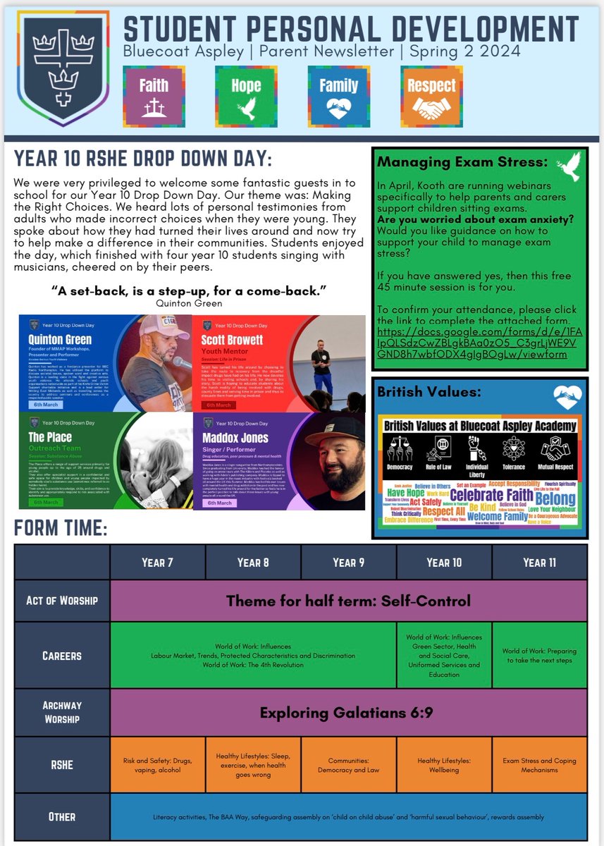 Good afternoon Bluecoat Aspley Parents/Carers Please see below our Parent Newsletter for Spring 2. Thank you for reading! To give feedback on this newsletter, please complete our short survey on the link below; forms.office.com/pages/response… Thank you