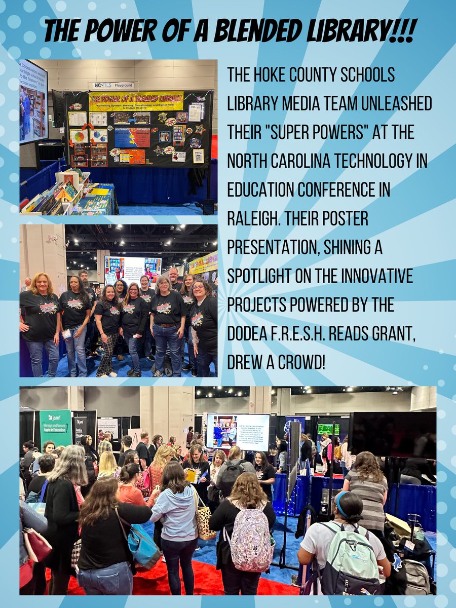 Yes, it is 'Battle of the Books' week for Hoke County Schools...but we would be remiss if we didn't shout out our HCS Library/Media Coordinator Team, who represented us at the NC Ties Convention, March 6-8. Thank you!