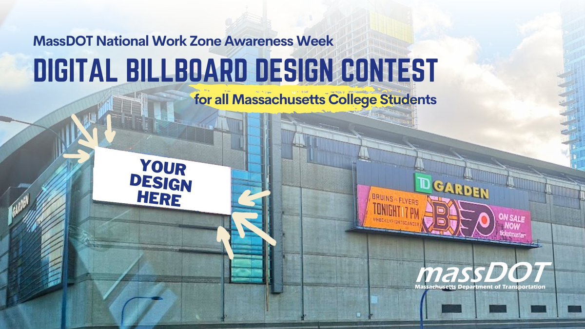 MassDOT Safety (@massdotsafety) on Twitter photo Stop scrolling!๐
Attention MA college students! <a href="/MassDOT/">Mass. Transportation</a> is hosting its 2nd work zone safety billboard design contest.
Winning designs will receive a scholarship AND be featured on billboards statewide during the 2024 construction season!
Enter here: mass.gov/work-zone-billโฆ Stop scrolling!๐
Attention MA college students! <a href="/MassDOT/">Mass. Transportation</a> is hosting its 2nd work zone safety billboard design contest.
Winning designs will receive a scholarship AND be featured on billboards statewide during the 2024 construction season!
Enter here: mass.gov/work-zone-billโฆ