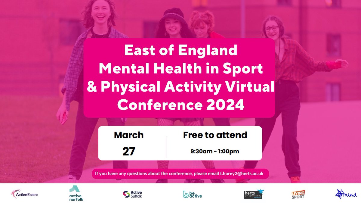 Next week is the Mental Health in Sport and Physical Activity Virtual Conference. We will be presenting alongside @hwessex , discussing mental health. Book your FREE space now; us06web.zoom.us/webinar/regist… #MentalHealthConf2024 @sportinherts