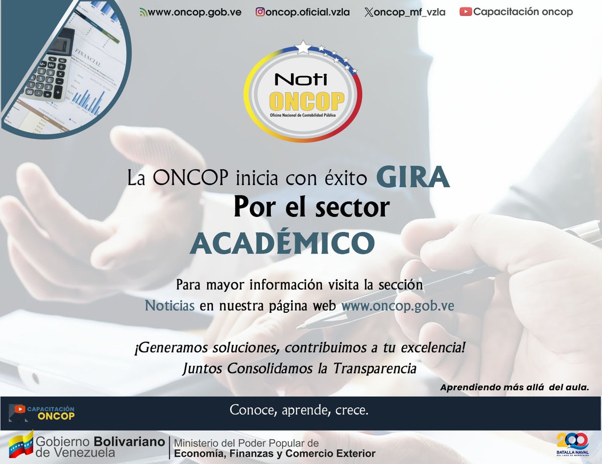 ONCOP_MF_VZLA's tweet photo. #18Mar #Entérate | 🗞#NotiOncop La ONCOP inicia con éxito gira por el sector académico venezolano.
“Aprendiendo más allá del aula”
Conoce, aprende, crece.
Leer más 👉https://t.co/iOBEK4jMqk
#Podcast
#ONCOPAlDía
#MáximaFelicidadSocial https://t.co/AgDa3JCYMo