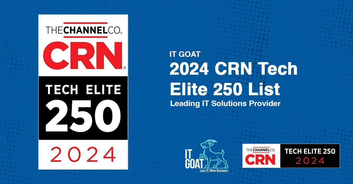We're thrilled to announce that IT GOAT has been honored with a spot in CRN’s Tech Elite 250 for 2024! 

More Info: buff.ly/43ggWaZ 

#ITGOAT #TechElite250 #MSP #ITSupport