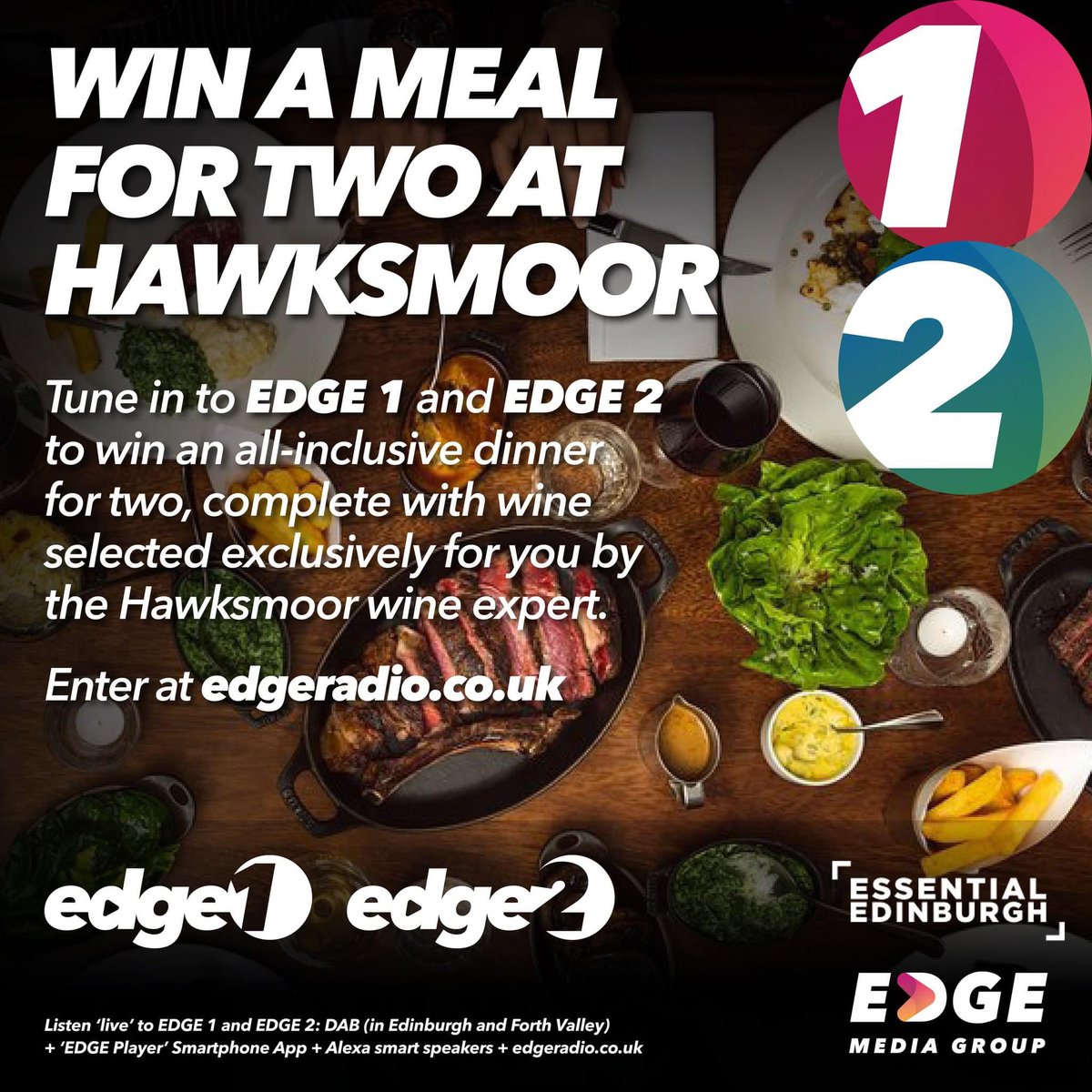 We’ve teamed up with Essential Edinburgh and their Eat Out campaign to attract locals back to the capital’s restaurants, bars and hotels and we have a meal for two up for grabs each week throughout the month. edgradio.co.uk