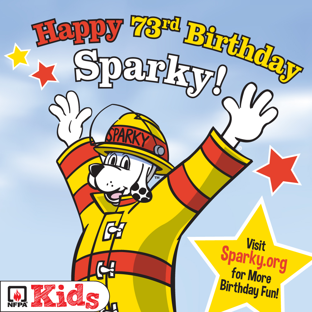 Sparky's 73rd birthday is today! Plan your very own Sparky birthday party with your friends. From party games to hats and activities, head to Sparky.org for all of your celebrating needs!