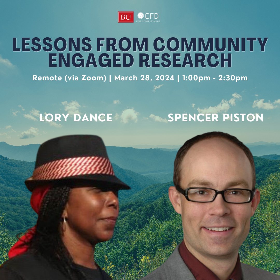 Meet our workshop facilitators! Lory Dance is an activist and UN-Lincoln Associate Professor of Sociology & Ethnic Studies. Spencer Piston is a BU Associate Professor of Political Science and has conducted community-engaged research projects. Register: eventbrite.com/e/856281279357…