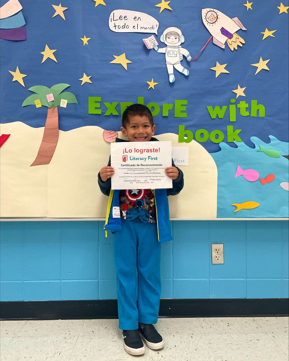 These recent Literacy First graduates are ready to explore the world through books! 🚀⭐🌴📚 Congratulations, readers! We look forward to celebrating more students reaching their goals as the school year winds down. #LiteracyFirst #EarlyLiteracy #Graduate #LearningToRead