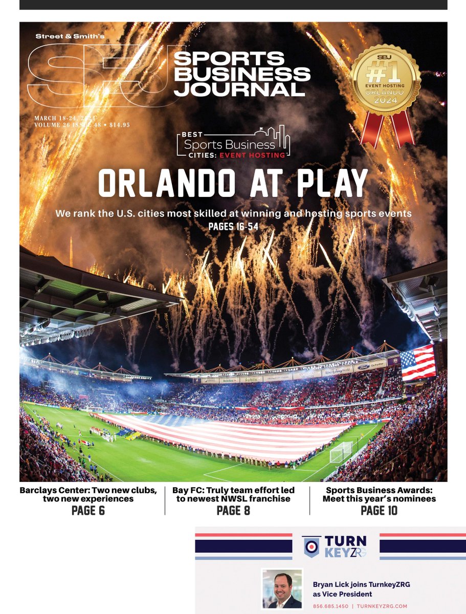 The Sports Business Journal’s much-anticipated 2024 Best Sports Business Cities (BSBC) rankings have been announced and Orlando is crowned as the No. 1 destination for Attracting and Hosting events! Follow the link for the full press release: greaterorlandosports.com/news/sports-bu…