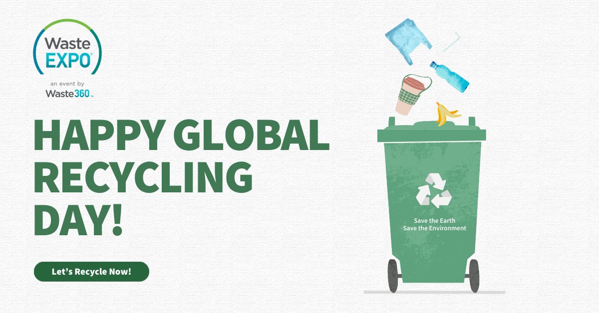 Happy Global Recycling Day! We hope you are taking this opportunity to help support a greener planet. To learn more about recycling, join the #WasteExpo Organics Recycling track, where we're diving deep into solutions for a greener future. Learn More: utm.io/ugGbT