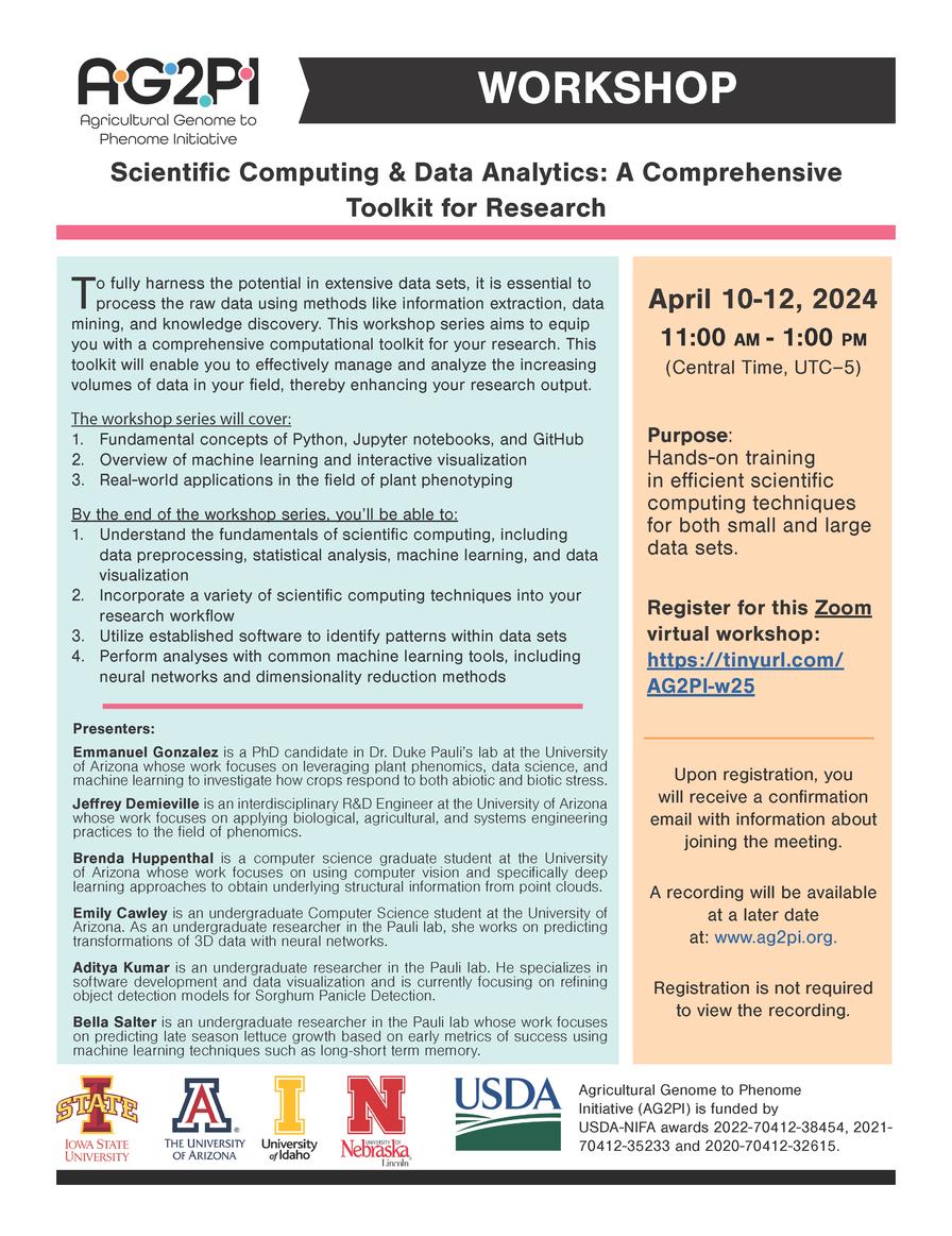 New Event Added: AG2PI Training Workshop series: Scientific Computing & Data Analytics dlvr.it/T4FTlX