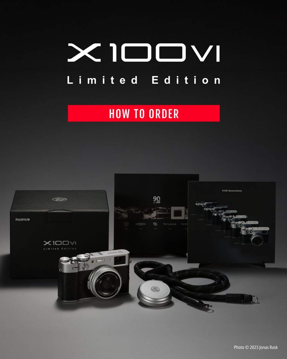 🚨FUJIFILM #X100VI Limited Edition will go on sale March 21st🚨

📷 LIMITED AVAILABILITY: With only 300 units up for grabs, act fast to secure yours - 100 cameras will be sold daily from March 21st to March 23rd on a first-come, first-served basis.

🛒 Where to Buy: