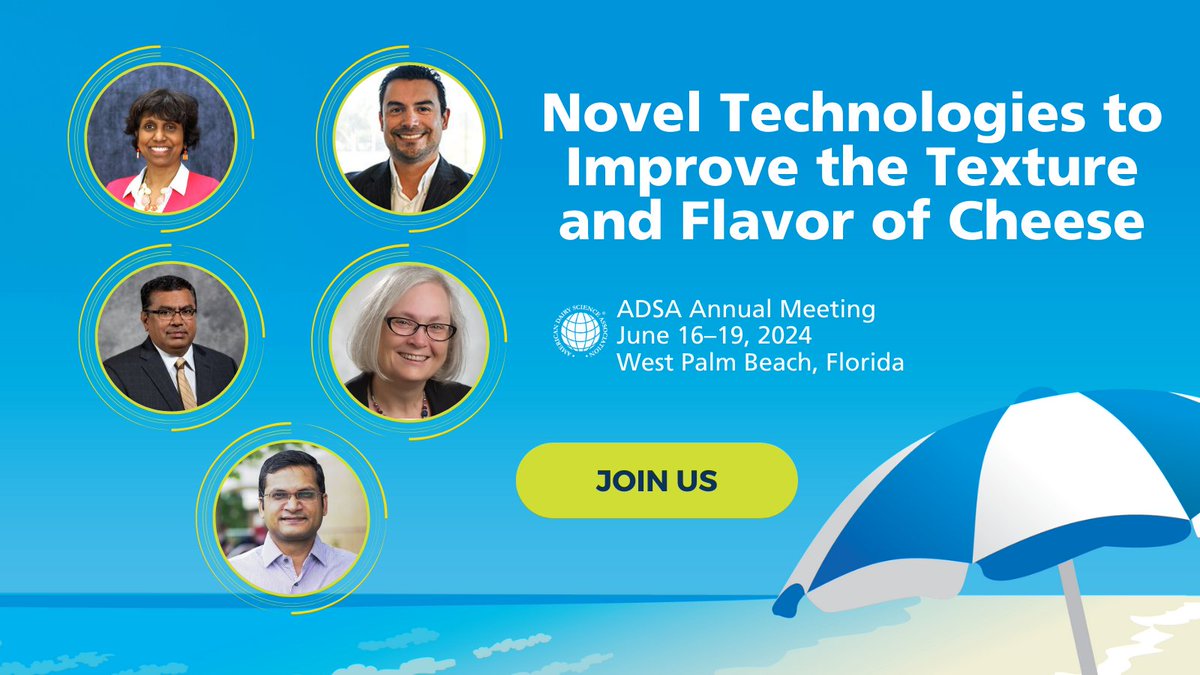 #ADSA2024 is bringing you the latest in #dairyfoods science! Including 'Novel Technologies to Improve the Texture and Flavor of Cheese,' which will showcase emerging techniques to help make high-quality, innovative cheese products. Register before 3/31: ow.ly/hiI150QM75G
