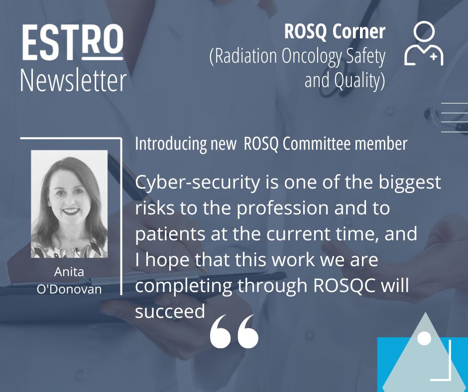 🌟 Meet @anitaodonovan1, our new member of the #RadiationOncology #Safety and #Quality Committee (ROSQC). From her dedication to patient care to her inspiring academic career, read her story in the #ROSQ Corner of the #ESTRONewsletter: 👉 bit.ly/41Ifg96 #radiotherapy