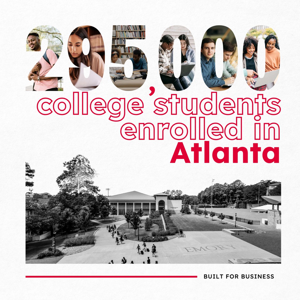The workforce of tomorrow is preparing today! With 295k students leading the charge in change, innovation, and leadership across metro Atlanta. The diverse and vibrant communities attract and cultivate skilled workers, highlighting why metro Atlanta is #BuiltForBusiness.