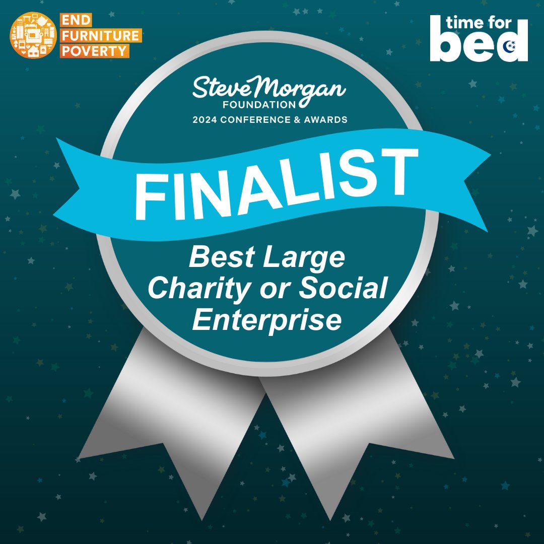 We’ve been shortlisted as a finalist in the Steve Morgan Foundation Awards. The Awards recognise and celebrate the valuable contribution made by the SMF family of charities towards changing lives for good.

#SMFawards24 #ChangingLivesForGood #timeforbed #endfurniturepoverty