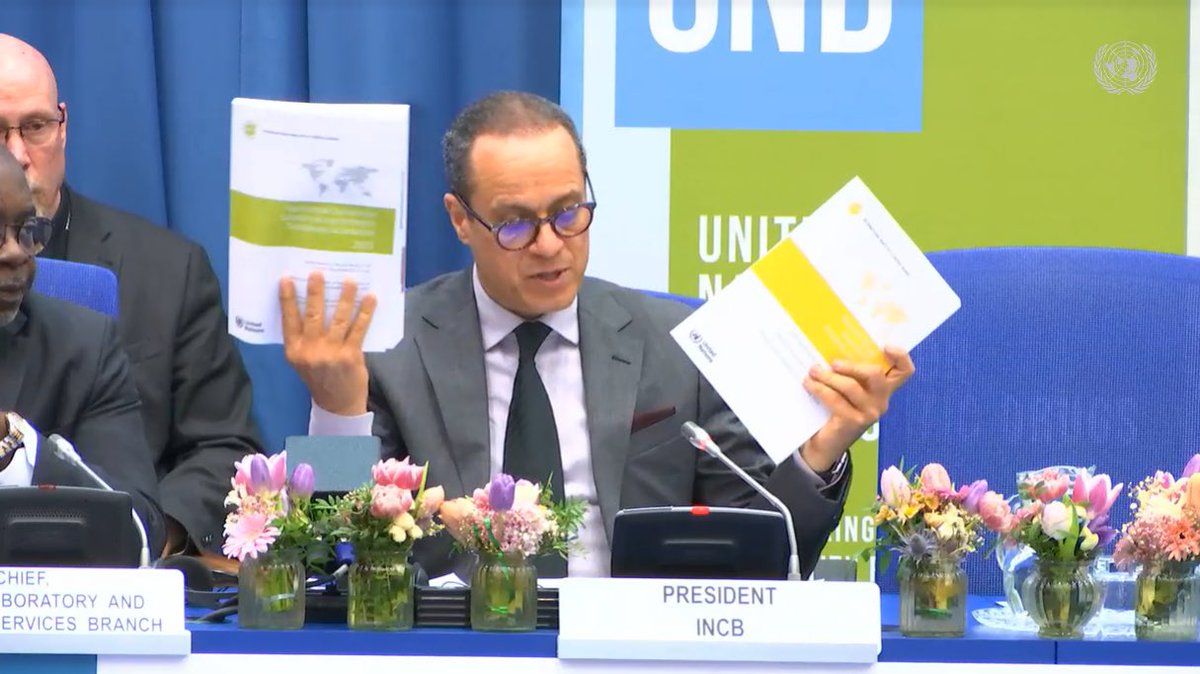 Today at #CND67 I presented #INCB’s 2023 Annual Report, #Precursors Report &amp; technical publications on narcotic drugs &amp; psychotropic substances. I also gave an update on #availability of controlled medicines &amp; challenges in the review of chemicals for possible scheduling. #SDG3