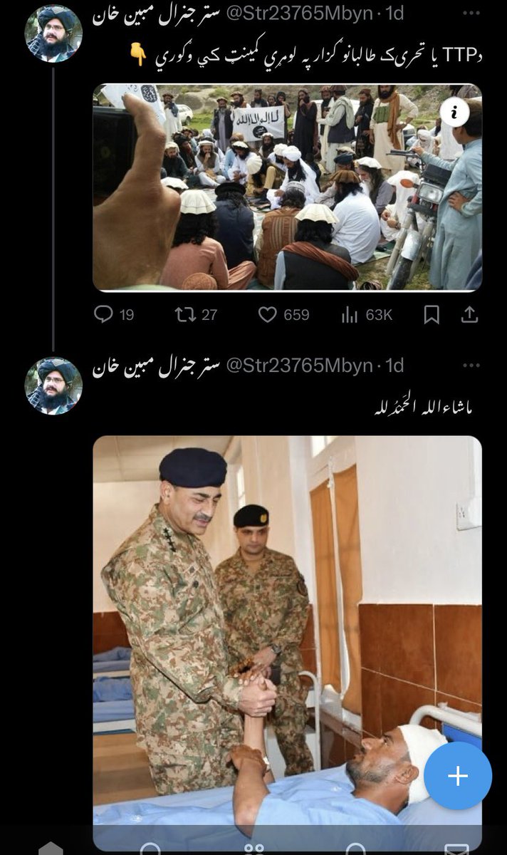 جزال مبین جو خود کو جزال کہتا ہے جو  جنگ کے دوران افغانستان سے بھاگ کر پشاور میں کباڑیہ کا کام کرتا تھا وہ دیکھ لیں کس طرح خوارج کو سپورٹ کرتے ہیں