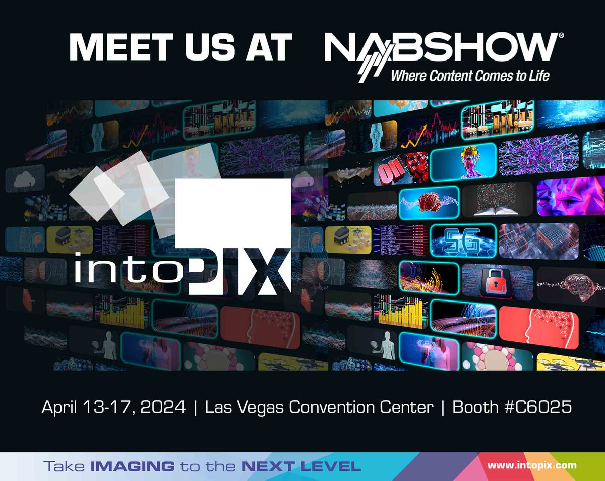 Get ready for an extraordinary experience with @intoPIX at @NABShow in LA from April 13-17!Swing by Booth C6025 to connect with our team, discover avant-garde technology, and immerse yourself in the future of broadcasting. zurl.co/q7hI #NAB #intoPIX #Broadcast #JPEGX