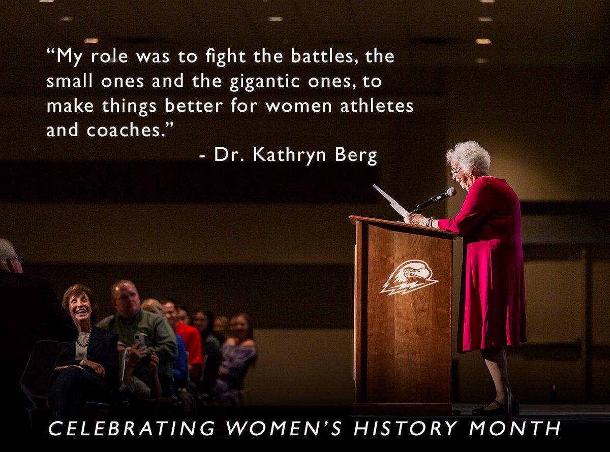 SUU Athletics recognizes and thanks Dr. Kathryn Berg for being a selfless servant for girls and women in sports! 🗞️ : tinyurl.com/bdz4dkf6 #TBirdNation ⚡️ #RaiseTheHammer