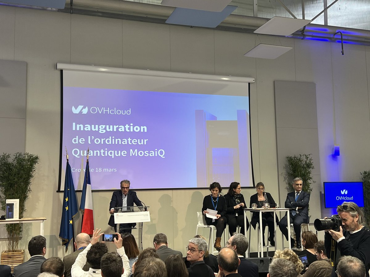 🔛🤩Ce 18 mars 2024, @OVHcloud, @OVHcloud_FR inaugure l'ordinateur #quantique #Mosaiq de @Quandela_SAS. Le #quantique français poursuit sa belle dynamique !