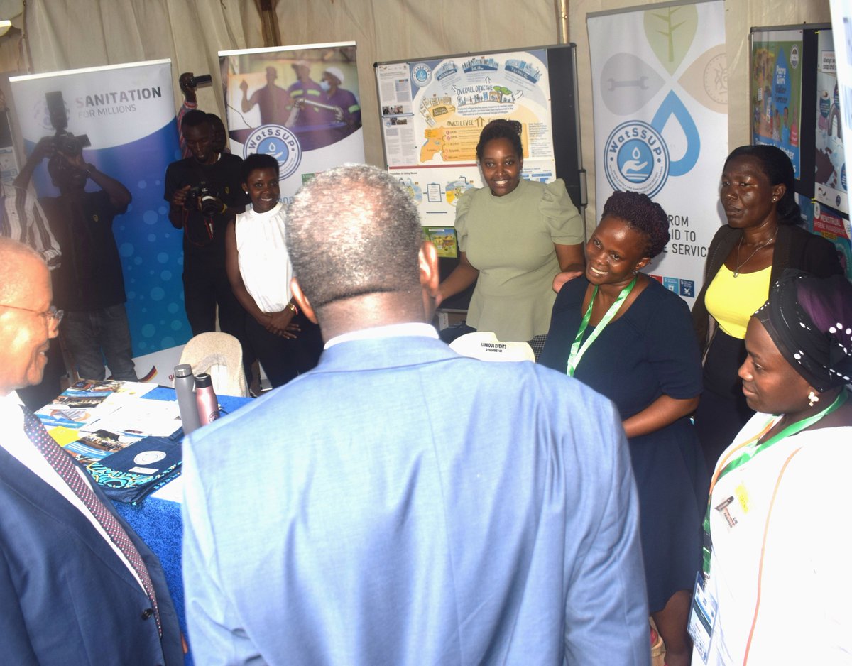 Sanitation for Millions Uganda, WatSSup, NBI jointly showcase interventions, innovations and knowledge at UG Water and Environment Week (UWEWK) 2024! Visited by Guest of Honor, high level Ministry officials, implementing agencies a.o. #UWEWK24 @giz_uganda @nbiweb @min_waterUg