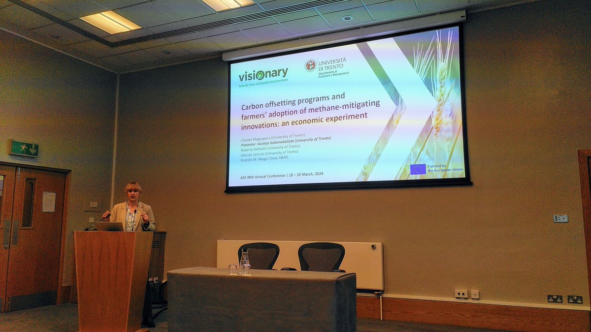 What to do about cattle methane emissions? Feed additives could reduce emissions by 8% (with wide confidence intervals). @KazAusteja presenting at #AES_2024 @AgEconSoc