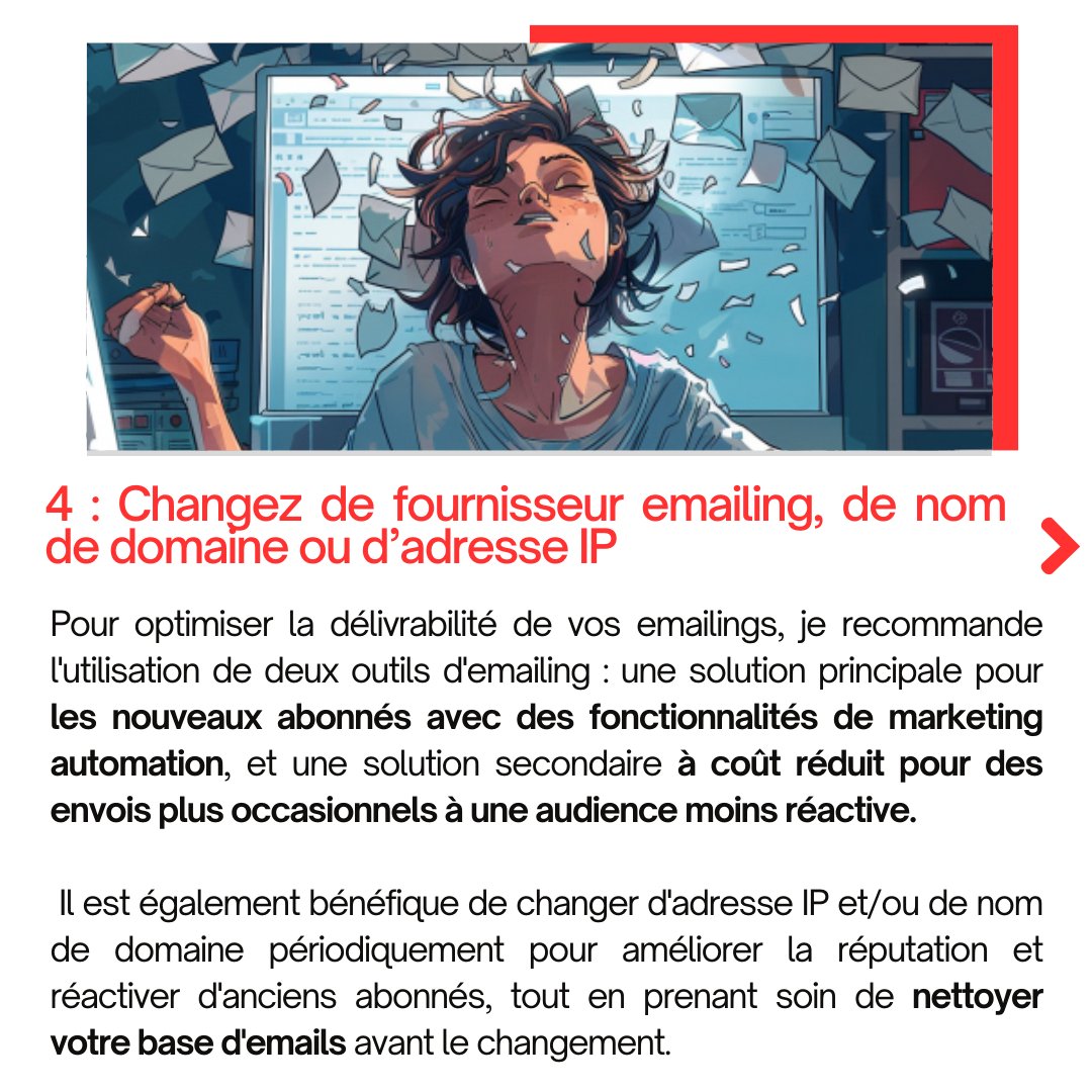 conseilsmkg's tweet photo. Astuce Emailing N°4 - Changez de fournisseur emailing, de nom de domaine ou d’adresse IP

Consultez le dossier complet sur https://t.co/9lbHHepzXW

#emailings https://t.co/aAzrGk409f
