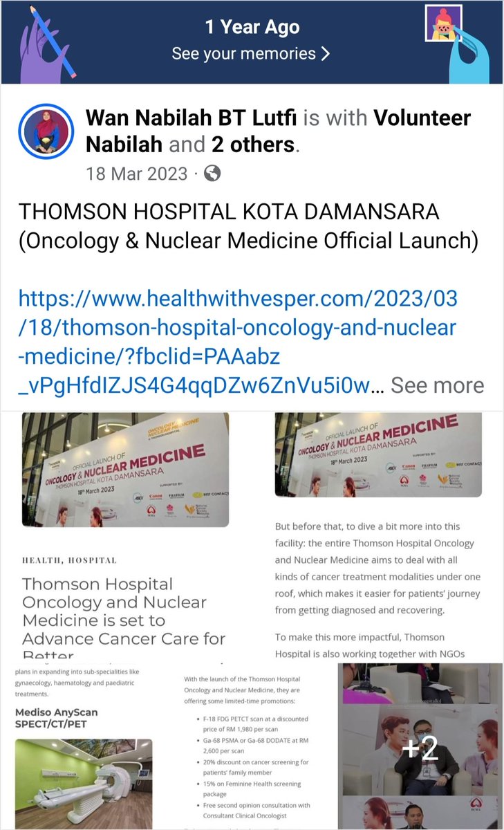 WanNabilahBtMu1's tweet photo. One good meaningful year! 😊💜🏥
THOMSON HOSPITAL KOTA DAMANSARA (Oncology &amp; Nuclear Medicine Official Launch)

https://t.co/1yqrgS7cVi

#OncologyNuclearMedicineTHKD #cancer #cancerawareness #ThomsonHospitalKD #oncology #kotadamansara #THKD https://t.co/gC3sQQ1ALn