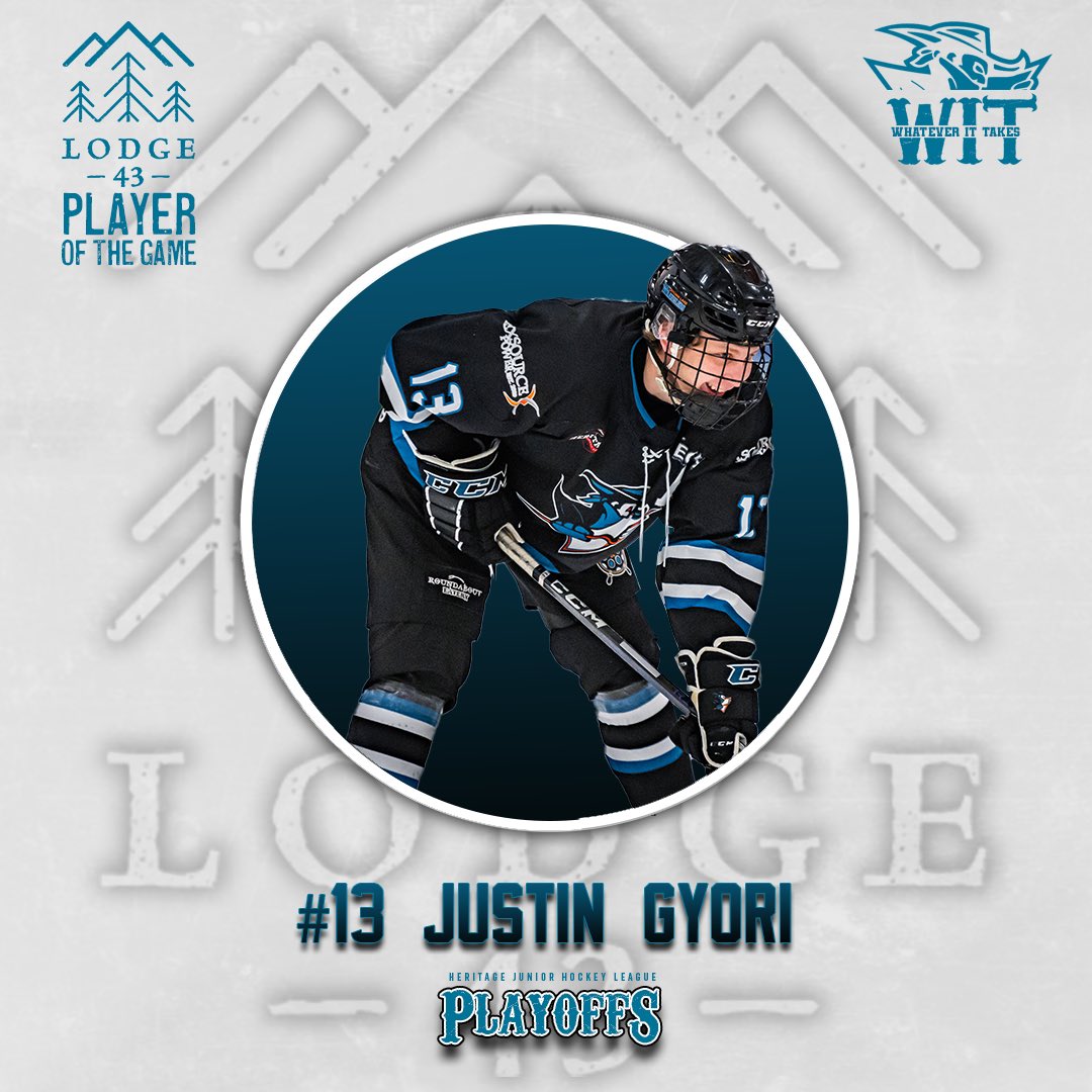 WranglersHockey's tweet photo. LODGE 43 PLAYER OF THE GAME
#13 Justin Gyori
Two goals from Gyori propels the Wranglers to a game 2 win. Series is tied at 1. Game 3 in Okotoks Fri. Mar. 22 8pm
Game#4 in Sylvan Sat. Mar. 23 8pm
https://t.co/xQKBRDgqAL
#letswrangle
#whateverittakes https://t.co/Y7nmwdFM9k