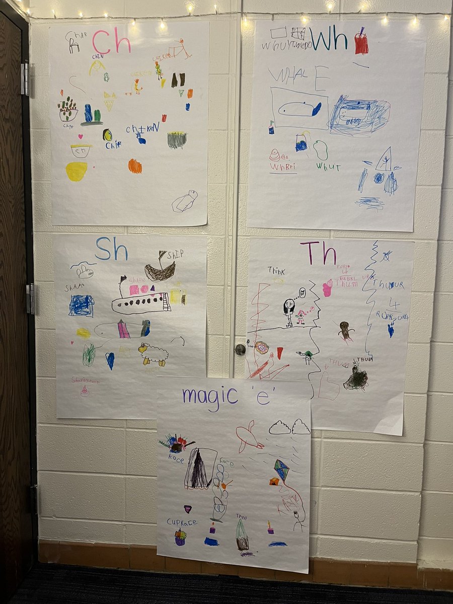 Practicing our digraphs and magic ‘e’ in Kindergarten today! Look how much we came up with🐣🚢🐳👍🏼🍰
