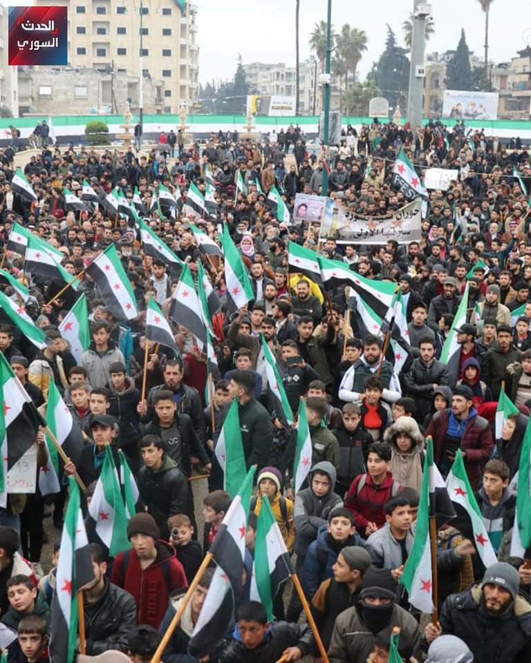 ThomasVLinge's tweet photo. From Idlib to Suwayda, and Raqqa to Daraa. Across #Syria people gathered today to mark the 13th anniversary of the Syrian revolution, and call for the downfall of the #Assad regime.
#FreeSyria. https://t.co/WZupIdM8yX