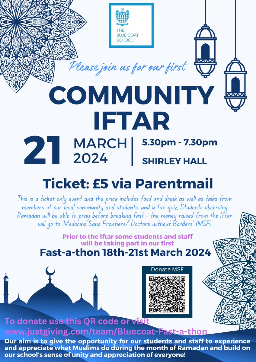 Tickets are selling fast for Thursday's Iftar - all students and parents are welcome to join this fantastic, community event.