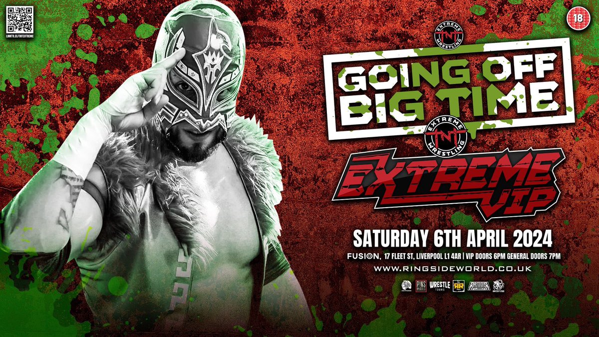 TNTExtremeWres's tweet image. 💥 GOING OFF BIG TIME 💥

Mexican legend and @ringofhonor @MLW superstar @rey_horus will be part of your Extreme VIP meet and greet - do NOT miss this one on April 6th! Hurry as tickets are shifting fast!

🎟️ GET YOUR TICKETS HERE 🎟️
ringsideworld.co.uk/event6782/tnt-…