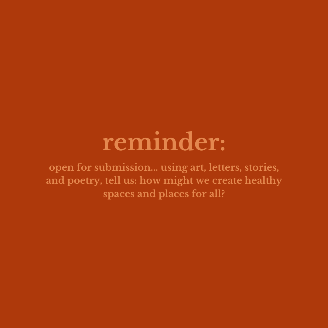 light4ph's tweet photo. reminder: open for submission... using art, letters, stories, and poetry, tell us: how might we create healthy spaces and places for all? swipe to learn more✨
#opencall #opencallforart #opencallforpoetry #poem #poets #poetry #art #artists #letters #stories #health #publichealth https://t.co/ykQ7IaVbQ3