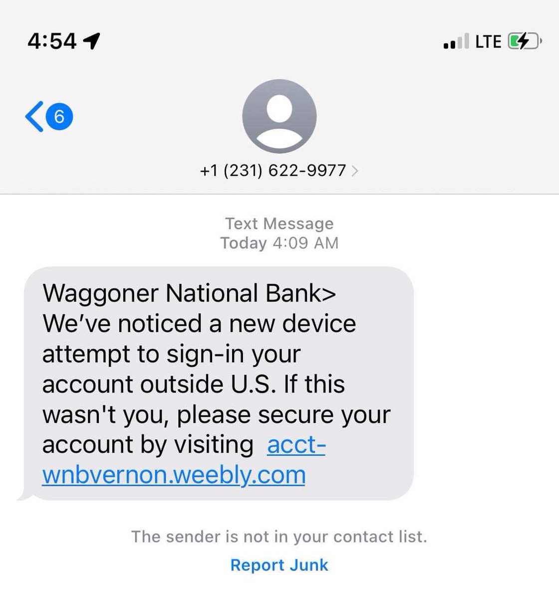 ATTENTION WNB CUSTOMERS: BEWARE OF THIS SCAM!!!! We have been made aware of a SCAM text going around posing as the WNB. THIS IS NOT THE WNB, PLEASE DO NOT FOLLOW THE LINK IF YOU RECEIVED A MESSAGE LIKE THIS. Vernon- 940-552-2511 Electra- 940-495-3100