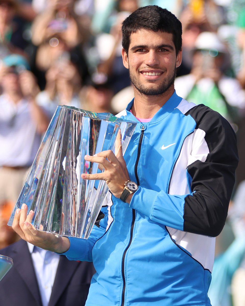 A champion once again 👏 @carlosalcaraz successfully defended his Indian Wells title to claim his first trophy since The Championships 2023 🏆