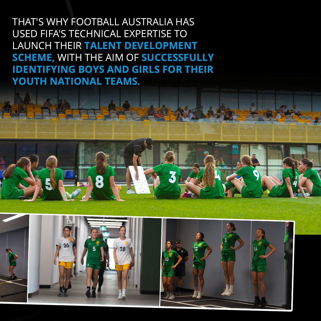FIFAcom's tweet photo. Finding the next generation of @TheMatildas and @Socceroos through the FIFA Talent Development Scheme! 🙌

Football sign-ups are on the rise and FIFA’s Talent Development Scheme aims to help identify boys and girls for @FootballAus' youth national teams 🇦🇺

Find out more: