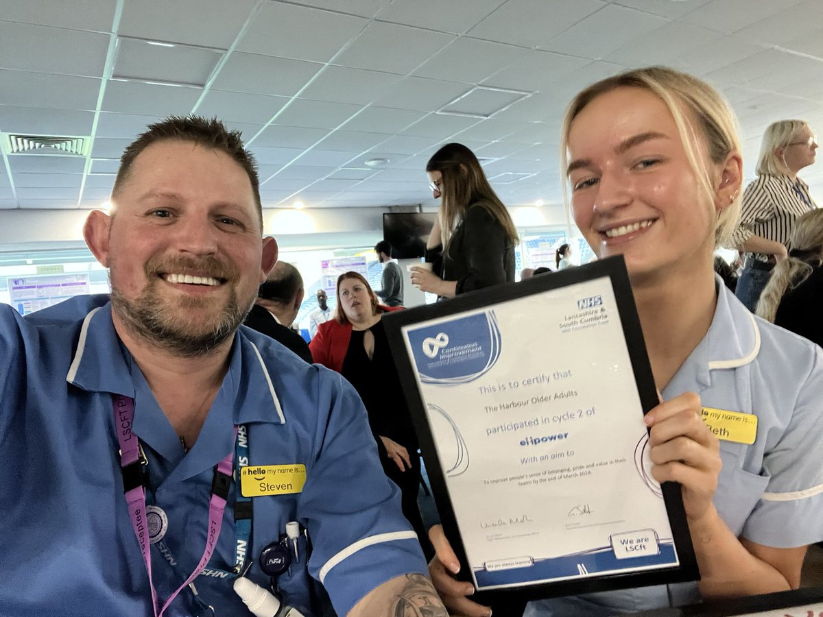 Great for our wards to be recognised at event for work done on older adults at harbour. Proud to be on this team improving staff wellbeing and patient outcomes #improvement #thebestteam