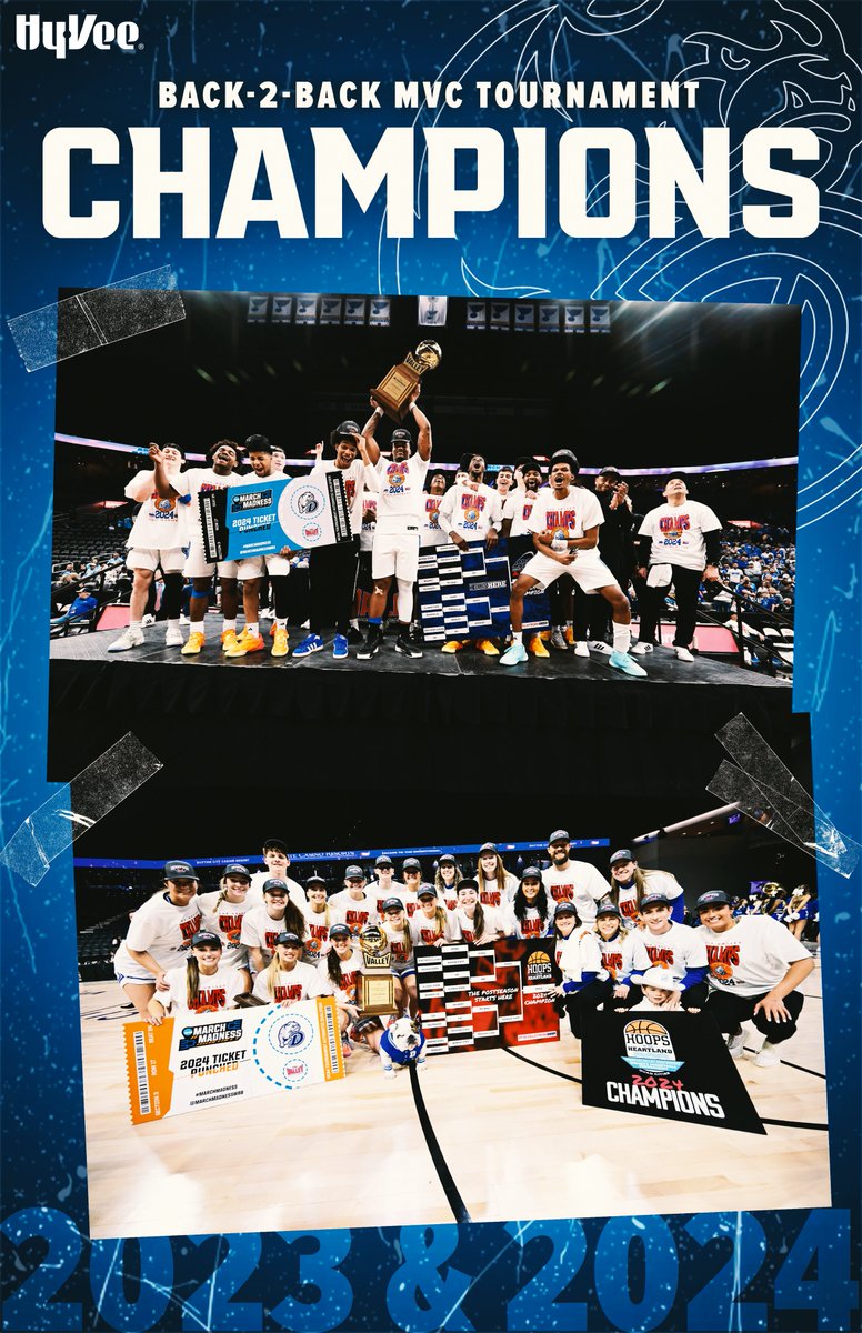 𝗕𝗮𝗰𝗸-𝟮-𝗕𝗮𝗰𝗸...𝗧𝘄𝗶𝗰𝗲

In the last two years, Drake is the only NCAA Division I athletics program that had both of its basketball teams win back-to-back conference tournament titles!

#DSMHometownTeam