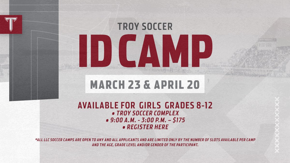 🚨 Time is running out! 🚨 Don't miss your chance to show off your skills and compete in our ID Camp this Saturday! Sign up here >> gotroy.us/gan #WEoverme | #OneTROY⚔️⚽️