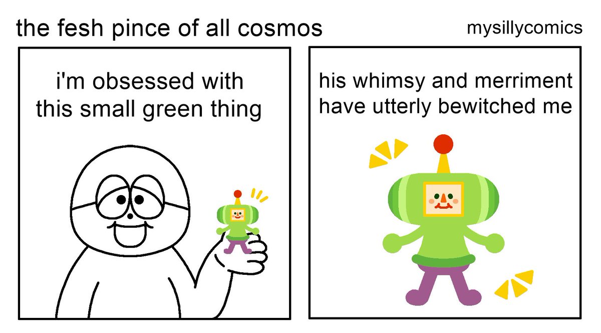 mysillycomics's tweet photo. happy 20th anniversary to Katamari Damacy, my favorite game ever!!! https://t.co/mfrAffURdn