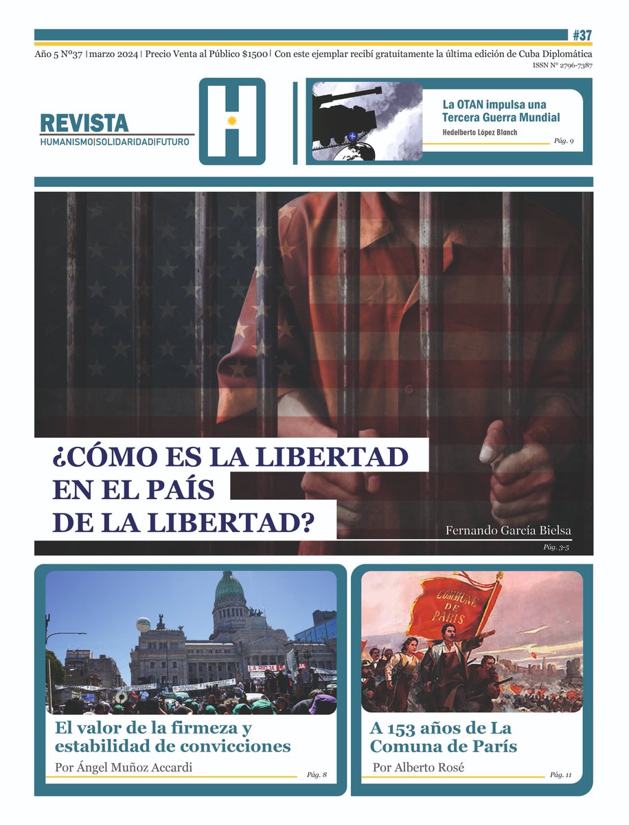 Compartimos portada y notas de la edición 37 de "Revista H" #AcercándonosEdiciones   Suscribite anualmente por $20.000 y recibí también la edición mensual de "Cuba Diplomática" Periódico de la <a href="/EmbaCubaArg/">Embajada de Cuba en Argentina</a>

#AcercándonosCultura #AcercándonosEdiciones